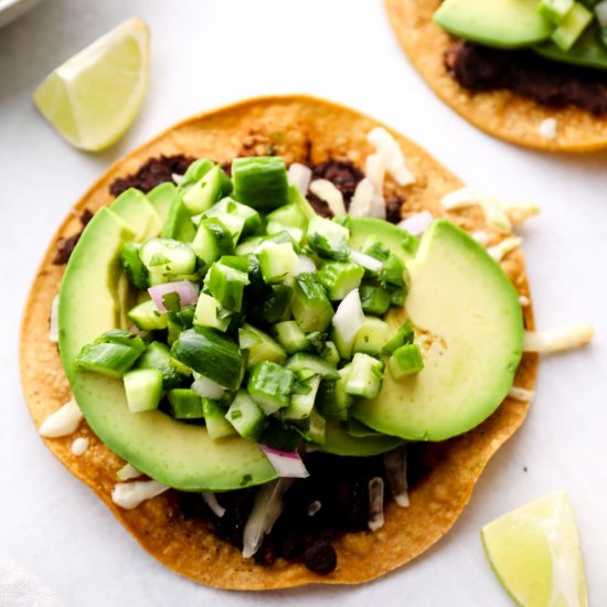 Avocado Tostadas with Cucumber Pico