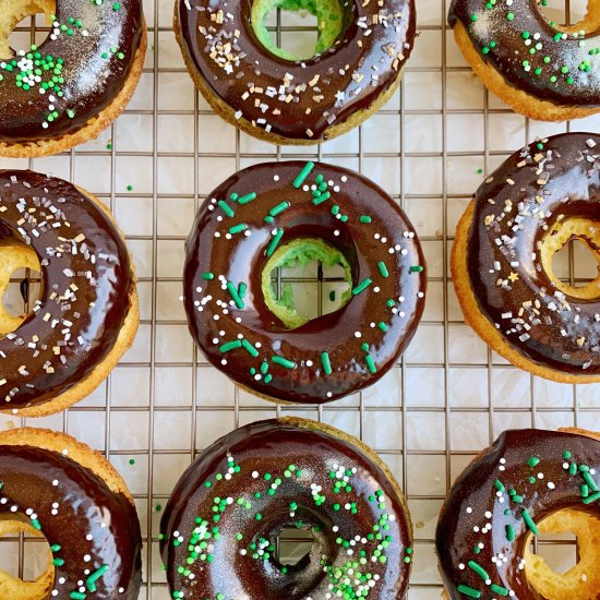 Baked Donuts with Guinness Ganache