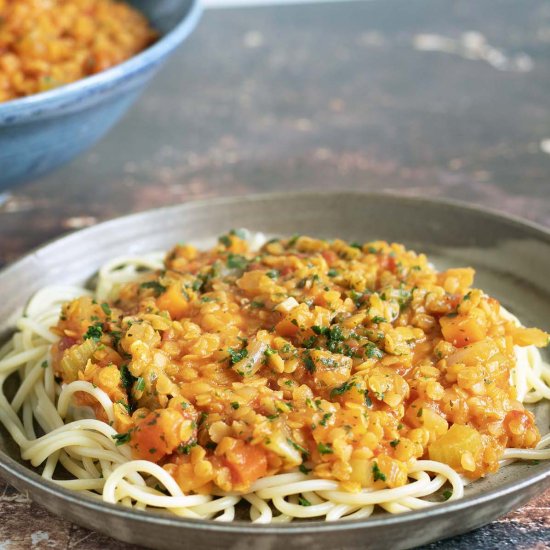 The best lentil bolognese