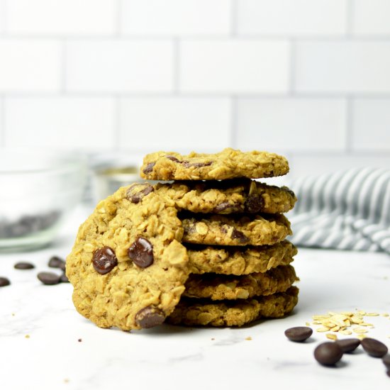 Eggless Oatmeal Choco Chip Cookies