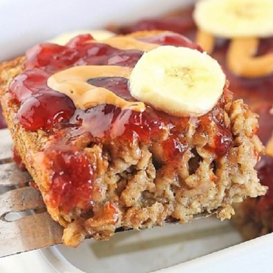 peanut butter and jam baked oatmeal