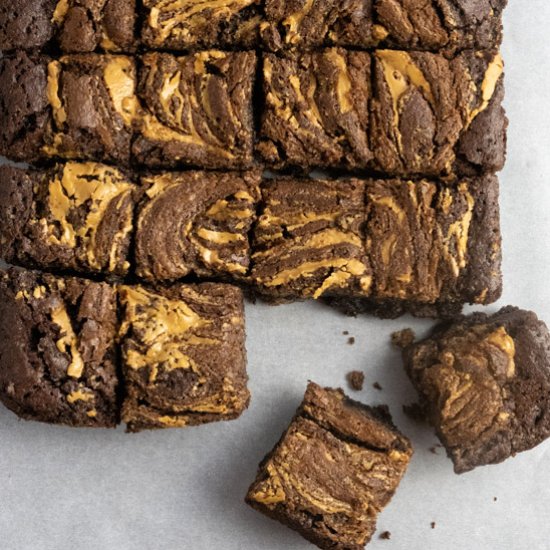 Peanut Butter Swirl Brownies