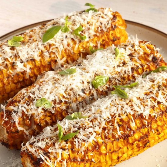 Parmesan corn on the cob/vegan