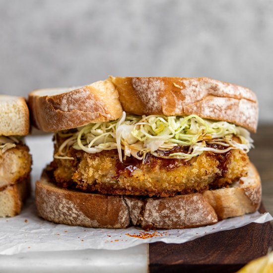 Crab croquette sandwich