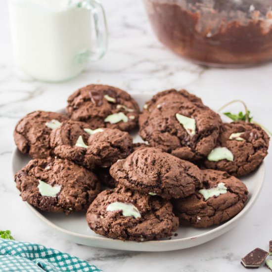 Chewy Mint Chocolate Cookies