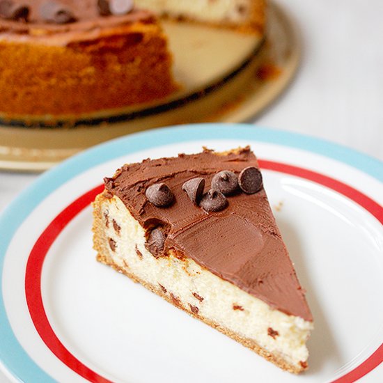 Classic chocolate chip cheesecake