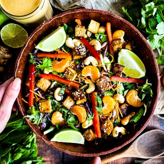 Thai Salad with Sesame-Crusted Tofu