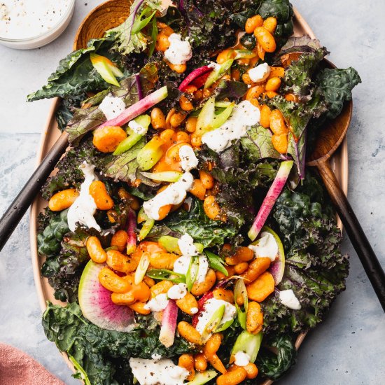 Buffalo White Bean Kale Salad