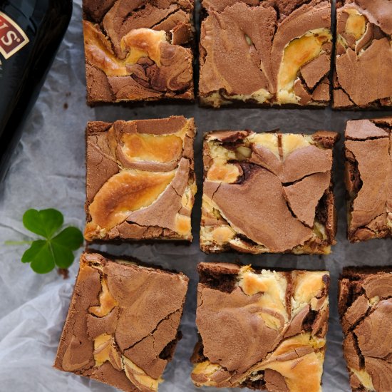 Bailey’s Cheesecake Swirl Brownies