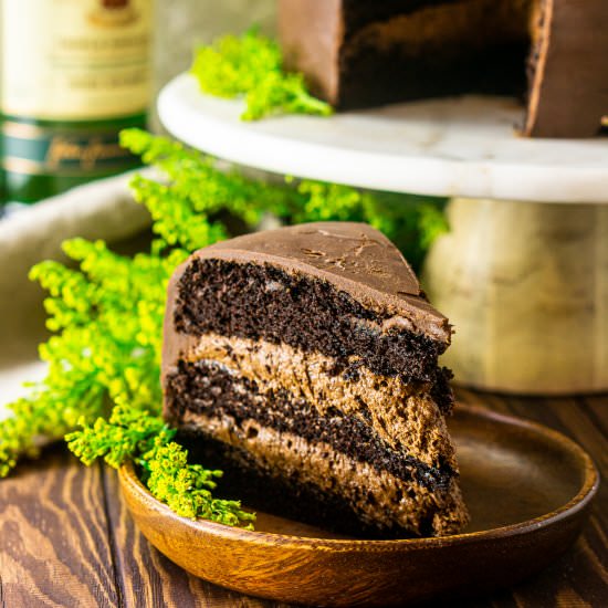 Irish Whiskey Cake & Baileys Mousse