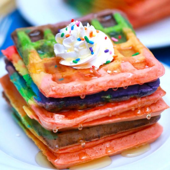 Rainbow Waffles