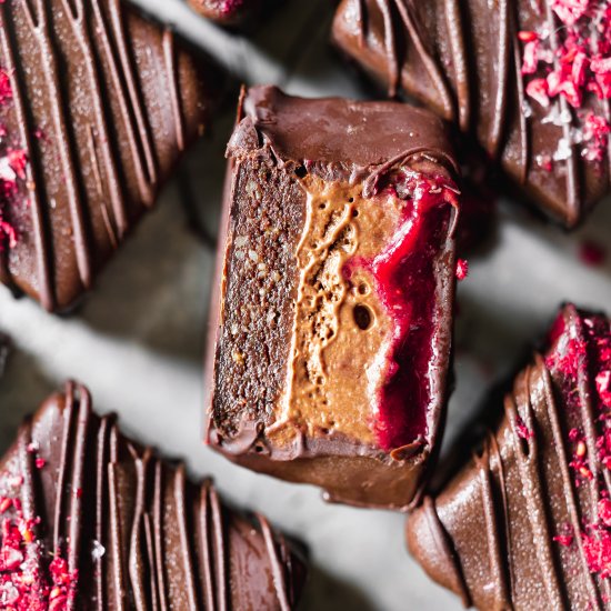 Raspberry Mocha Mousse Brownies