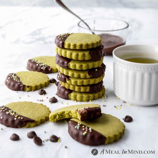 Paleo Matcha Cookies with Chocolate