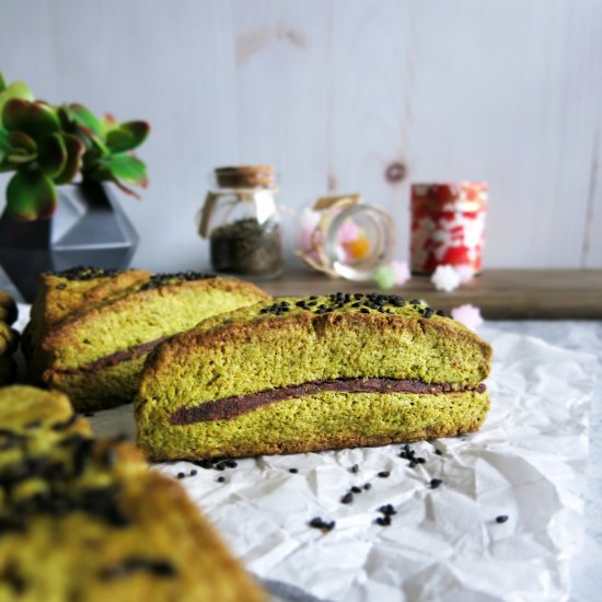 Matcha & Red Bean Scones