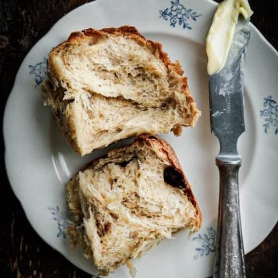 Overnight Sourdough Hot Cross Buns