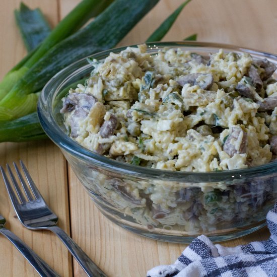 Mushroom and artichoke salad