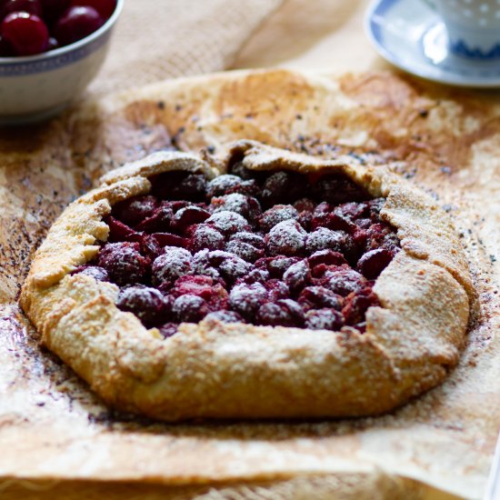 Rustic cherry tart