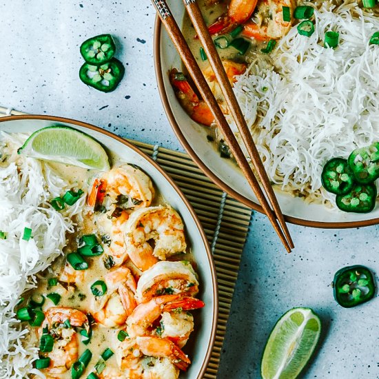 Jalapeño Shrimp with Rice Noodles