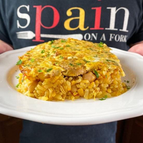 Oven-Crusted Spanish Rice