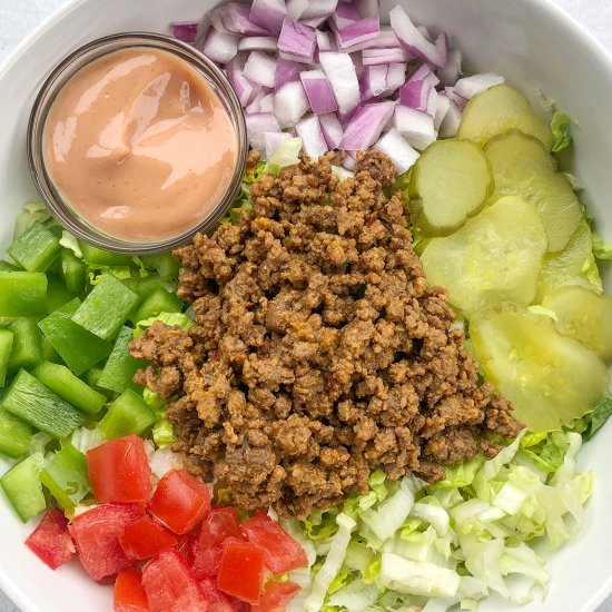 Loaded Burger Bowls (Dairy Free)