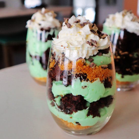 Mint Brownie Cheesecake Parfait