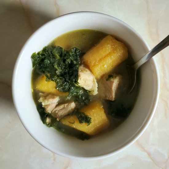 Pork Pepper Soup with Kale