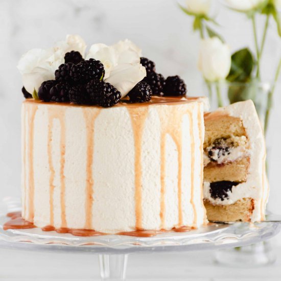 Salted Caramel Blackberry Cake