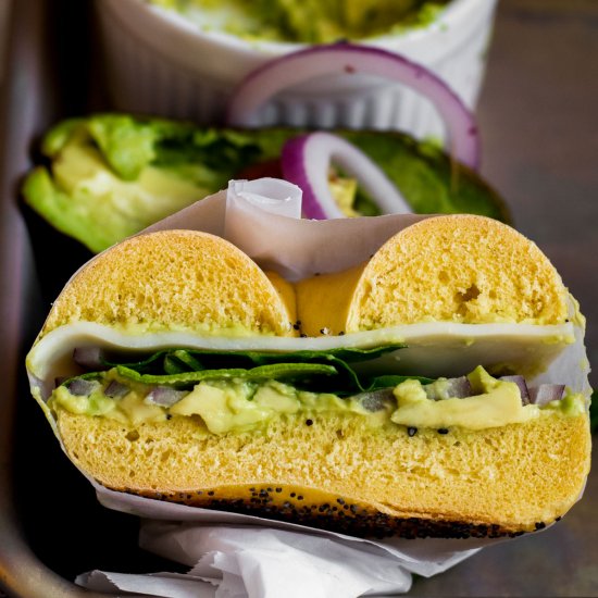 Avocado Bagel Breakfast Sandwich