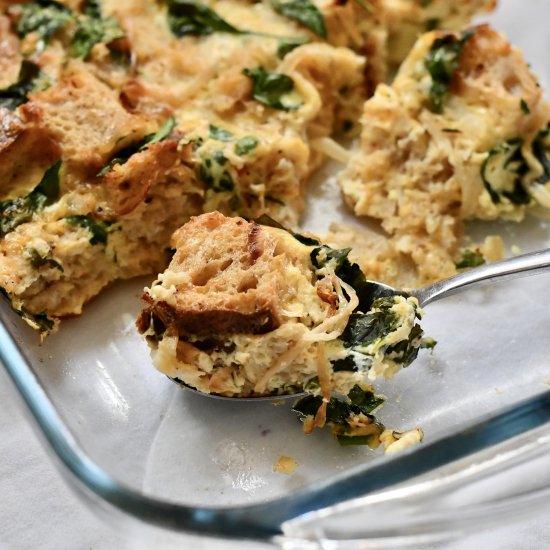 Spinach Caramelized Onion Strata