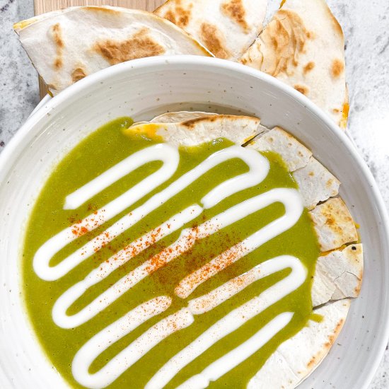 Easy Poblano Pepper Quesadilla Soup