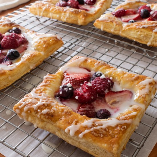 Glazed Triple Berry Tartlets