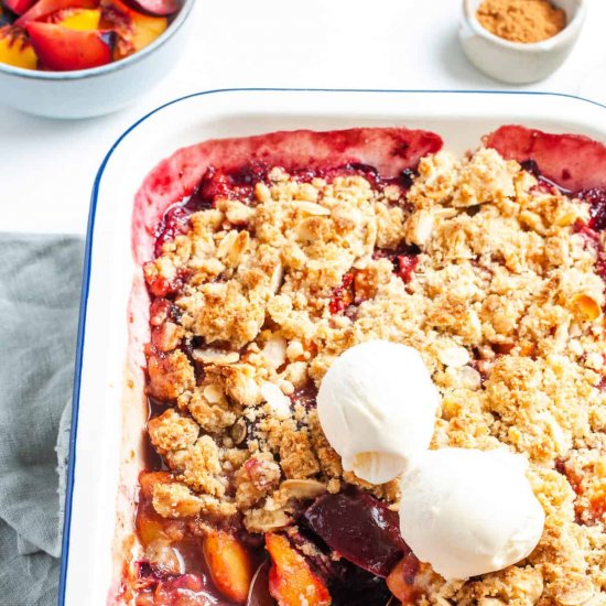 Gluten-Free Peach and Plum Crumble