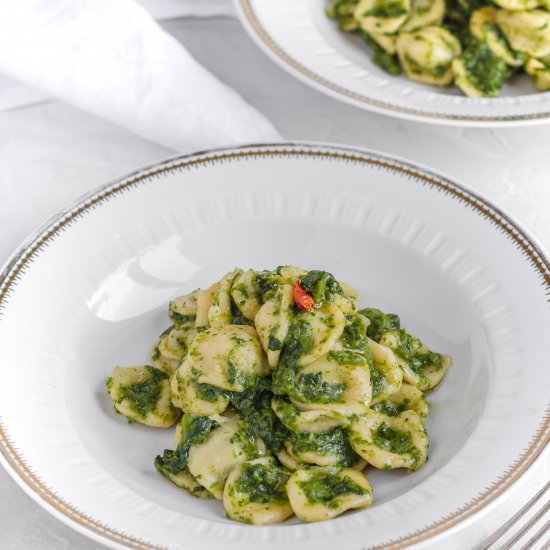 Homemade Orecchiette Broccoli Rabe