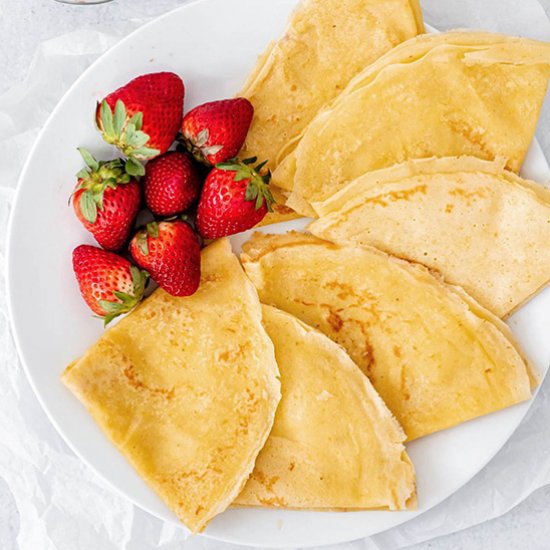 Homemade Crepes with Honey Ricotta