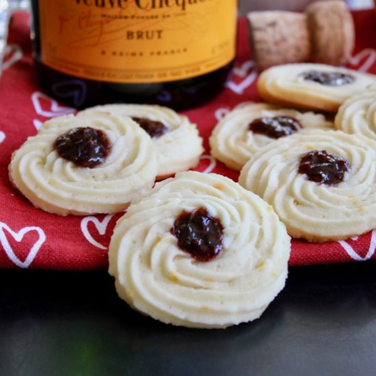 Mimosa Butter Sweetheart Cookies