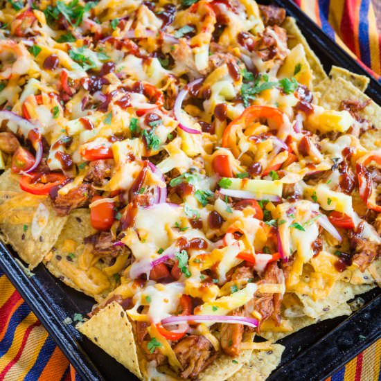 BBQ Chicken Sheet Pan Nachos