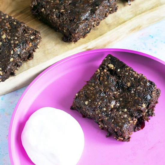 Chocolate and cherry raw brownies