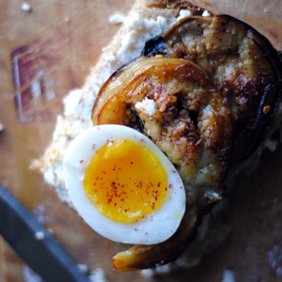 Eggplant, Ricotta Toast