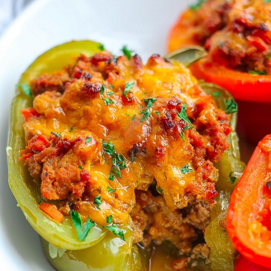 Sloppy Joe Stuffed Bell Peppers