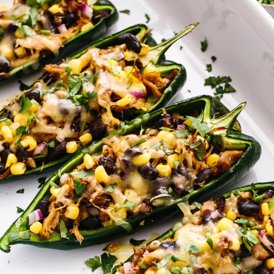 Carnitas Stuffed Poblano Peppers