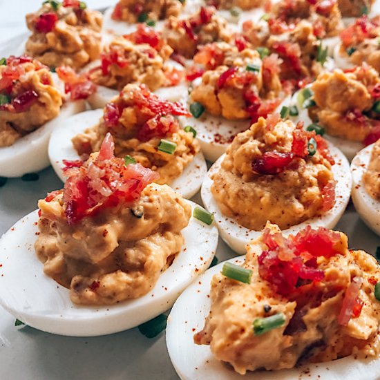 Bacon Loaded Deviled Eggs