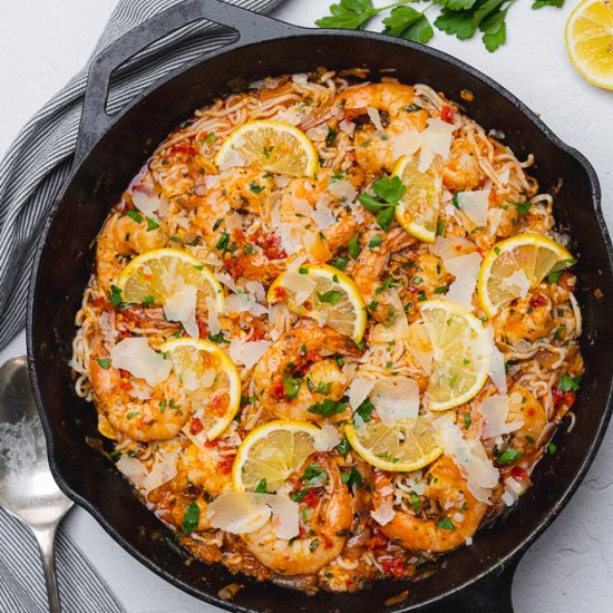 Shrimp Caramelized Shallot Pasta