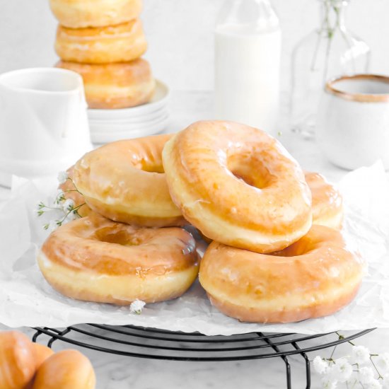 Homemade Glazed Vanilla Doughnuts