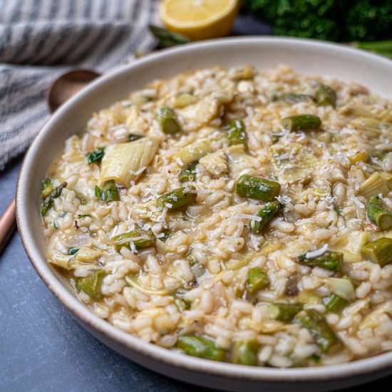 Asparagus and Artichoke Risotto