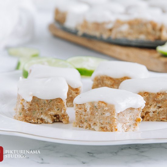 Lemon and coconut slice bars