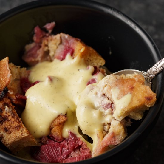 Rhubarb Bread Pudding