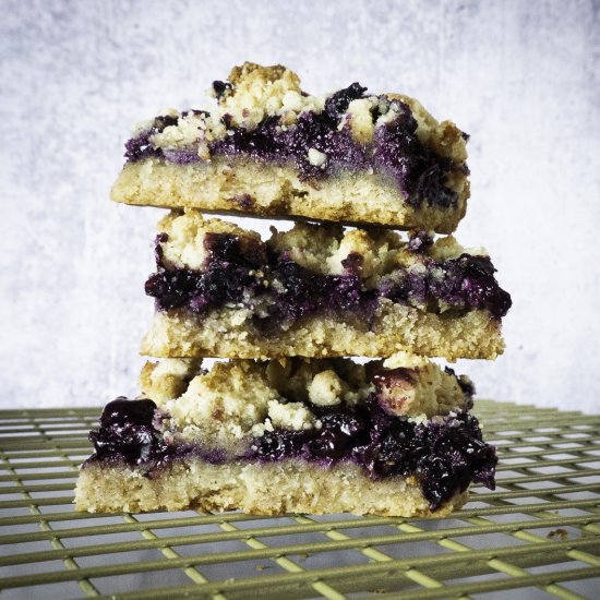 Vegan Blueberry Almond Crumble Bars