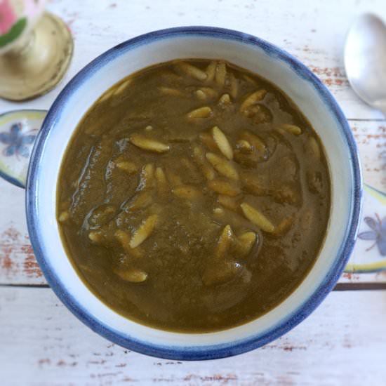 Creamy watercress and spinach soup