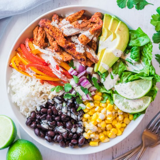 Fajita Chicken Burrito Bowls