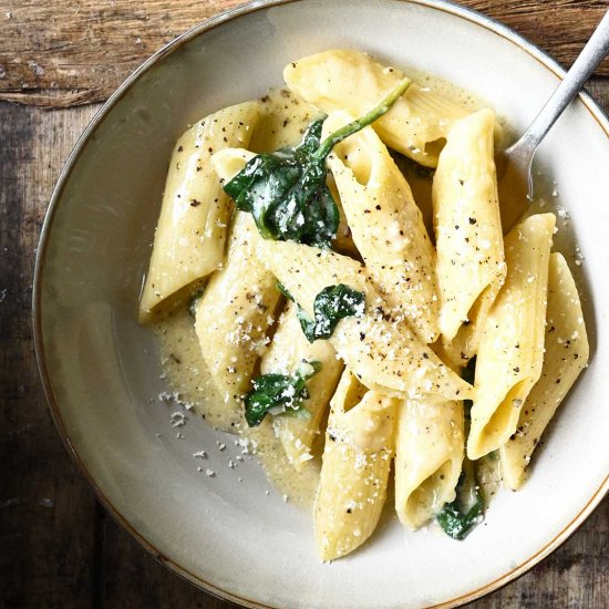 Parmesan Pasta with Spinach